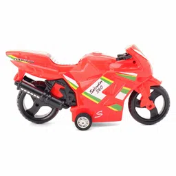 Shinsei Pull Back Action Splendor Bike Toy - Red image 4