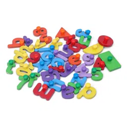 Anindita Toys Wooden Knob & Peg Alphabet Puzzle Multicolour - 41 pieces image 4