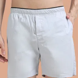 SWISS HORN Pure Cotton Boxer Shorts Light Grey M-picture-15