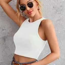 Absorbing Crepe Tank Crop Top image 3