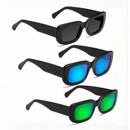 Arzonai Unisex Set Of 3 Rectangle Sunglasses with UV Protected Lens COMBO-2715-picture-26