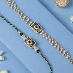 fnp Artificial Stones Studded & Beaded Classic Bhaiya Bhabhi Rakhis-picture-22