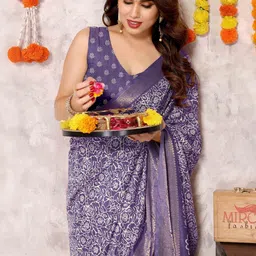 KALINI Violet Printed Silk Blend Sarees-picture-25
