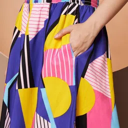 LookShine Women Printed Relaxed Flared Wrinkle Free Trousers image 5