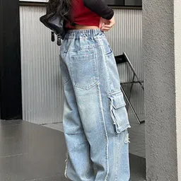 LULU & SKY Girls Straight Fit High-Rise Highly Distressed Heavy Fade Jeans image 3