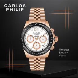 CARLOS PHILIP Men Dial & Stainless Steel Straps Analogue Chronograph Watch Regent 8 Limited Edition image 5
