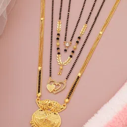 Bhanu diam Gold-Plated Brass Mangalsutra-picture-35