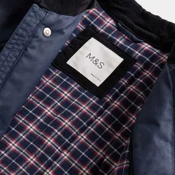 Marks & Spencer Boys Spread Collar Solid Tailored Cotton Jacket image 3