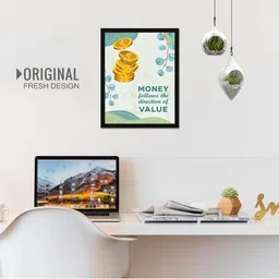 Chaka Chaundh Black 1 Piece Wooden Typography Wall Paintings With Frame image 2