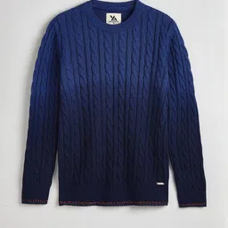 Hopscotch Boys Ombre Dyed Cable Cotton Sweater-picture-55