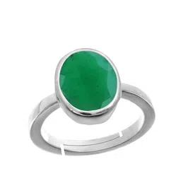 RRVGEM Panna Stone Silver Plated Adjustable Ring-picture-16