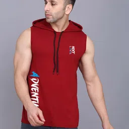 TEEFOX Typography Printed Hooded Regular Fit T-shirt-image-20
