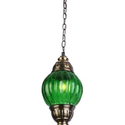 1ST TIME Green & Gold-Toned Textured Ceiling Lamp-picture-15