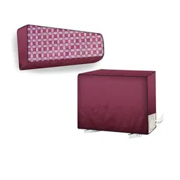 The Furnishing Tree Maroon Printed Air Conditioner Cover-picture-14