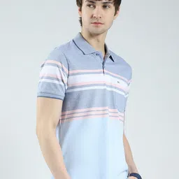Monte Carlo Men Striped Polo Collar Cotton T-shirt image 3