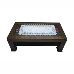 TANLOOMS White & Beige Floral Embroidered Center Table Runner-image-24