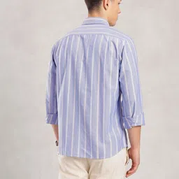 Nautica Premium Slim Fit Vertical Striped Pure Cotton Casual Shirt image 4