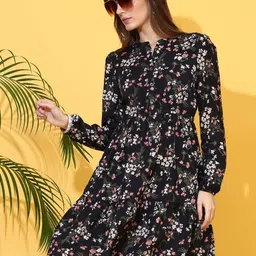 Honky Tonky Women Floral Printed Fit & Flare Dress-picture-18