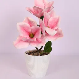 Home Bloom Pink 1 Pieces Artificial Flower With Pot image 2