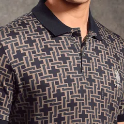 U.S. Polo Assn. Denim Co. Men Geometric Printed Polo Collar Pure Cotton T-shirt image 4