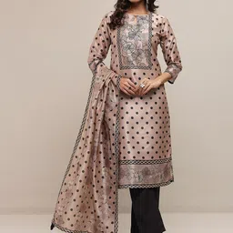 Libas Women Floral Printed Regular Kurta with Trousers & With Dupatta image 4