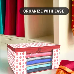 Aura Red 24 Pieces Polka Dots Printed Drawer Organisers image 4