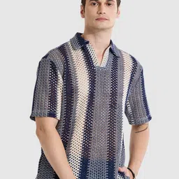 Snitch Men Printed Polo Collar Boxy T-shirt-picture-27