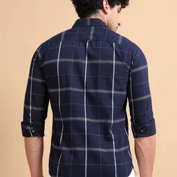 RIGS AND RAGS Men Classic Windowpane Checks Checked Casual Shirt image 4