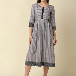 MORDEN MUSE Women Paisley Embellished Summer Sheers Maternity Anarkali Kurta-picture-19