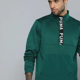 Puma Men Teal Green Solid WarmCELL Fit Pwrfleece Midlayer Training Sweatshirt with Taping-picture-6