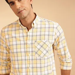 French Connection Checked Pure Cotton Casual Shirt-image-98