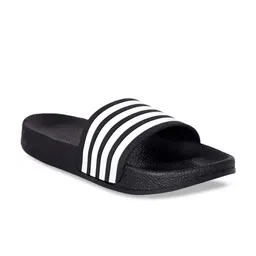 aadi Men Navy Blue & White Striped Sliders image 2