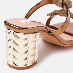 ELLE Party Block Heels with Bow Detail image 3