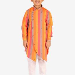 Pro-Ethic Style Developer Kids Multicolor Striped Full Sleeves Kurta with Pyjamas-picture-12