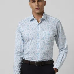 Van Heusen Men Spread Collar Floral Printed Cotton Slim Fit Formal Shirt-picture-11