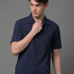 Metronaut Men Regular Fit Cuban Collar Textured Casual Shirt-picture-35