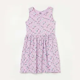 Fame Forever by Lifestyle Kids Lilac Cotton Printed Dress-picture-23