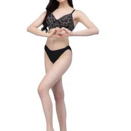 Cukoo Black Printed Padded Everyday Bra image 4