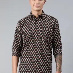 MILLENNIAL MEN Men Black & Red Regular Fit Printed Casual Shirt-image-37