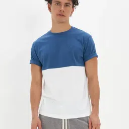 American Eagle Outfitters White Cotton Regular Fit Colour Block T-Shirt-image-21