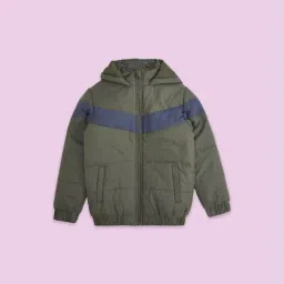 Pantaloons Junior Olive & Blue Color Block Full Sleeves Jacket-image-59