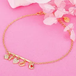 GIVA Love All Around 92.5 Sterling Silver I Heart U Bracelet for Women & Girls-image-41