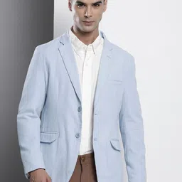 The Indian Garage Co Men Solid Cotton Blazer-picture-20