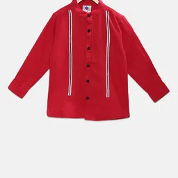 TONYBOY Boys Red Regular Fit Solid Casual Shirt-image-39