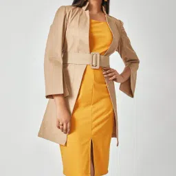 The Label Life Beige Longline Jacket-image-97