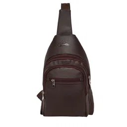 Leather World Unisex Brown Textured Backpack-picture-32