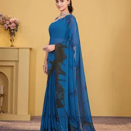 Garden Vareli Abstract Printed Pure Georgette Saree image 5