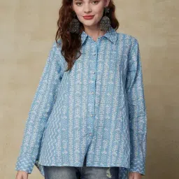 Fashor Blue Cotton Printed Shirt-picture-19