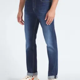 Tommy Hilfiger Aspen Dark Blue Cotton Straight Fit Jeans-image-75