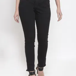 KLOTTHE Women Black Slim Fit Mid-Rise Clean Look Stretchable Jeans-image-51